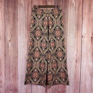 Free People Large Sun in the West Pants Black Magic Combo Boho Chic Wide Leg
